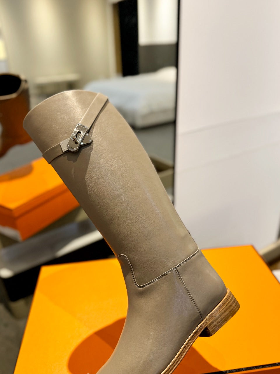 STIVALI JUMPING IN PEANUT BROWN CALFSKIN - 35