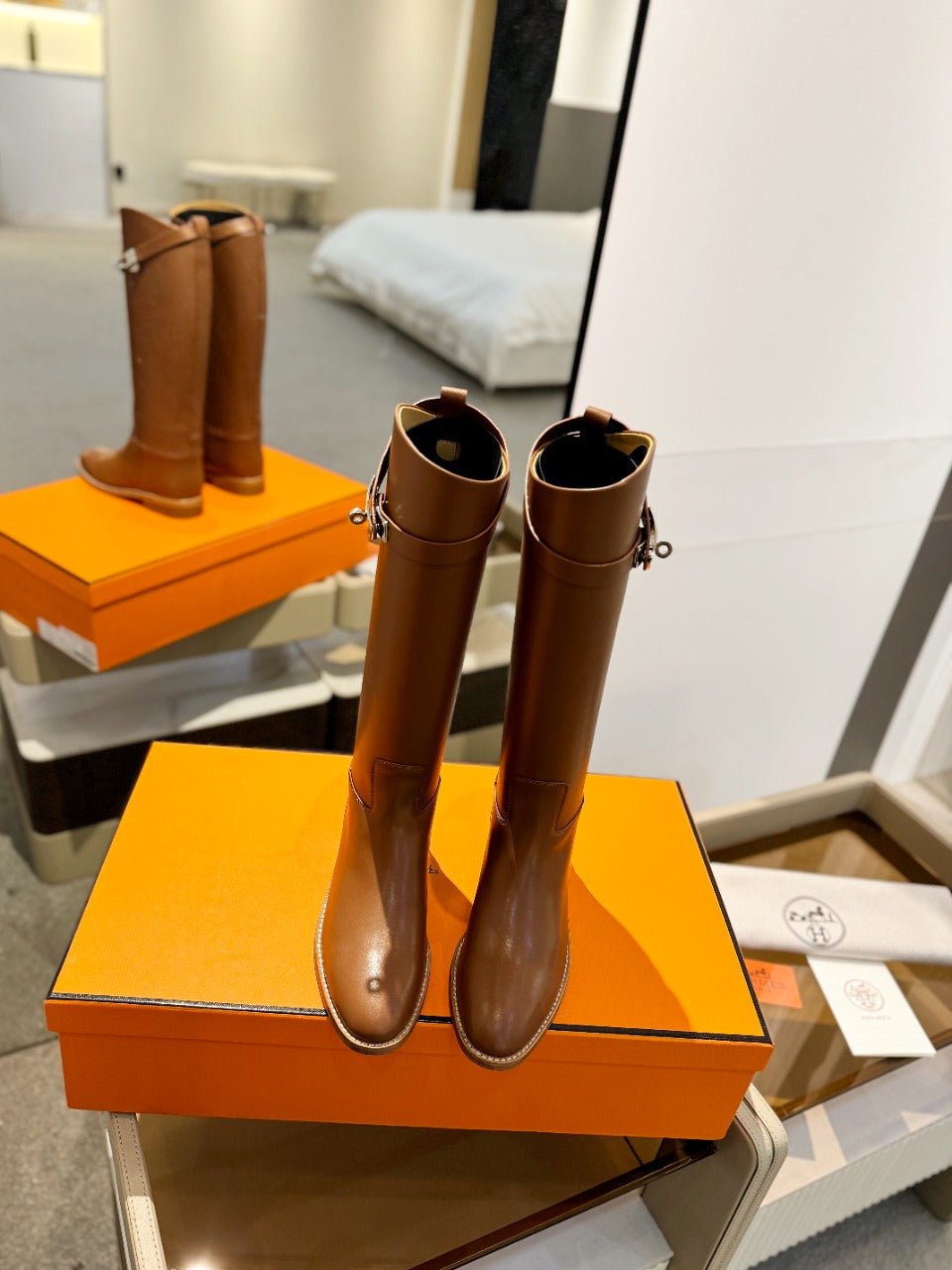 STIVALI JUMPING IN GINGERBREAD BROWN CALFSKIN - 35