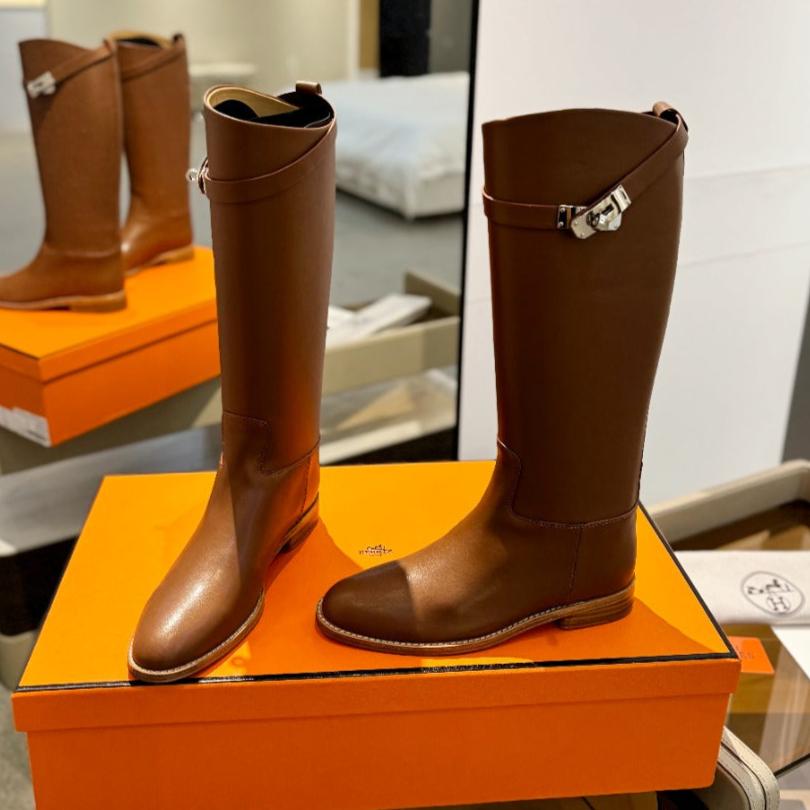 STIVALI JUMPING IN GINGERBREAD BROWN CALFSKIN - 35