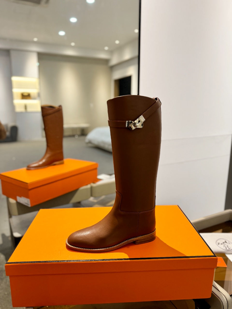 STIVALI JUMPING IN GINGERBREAD BROWN CALFSKIN - 35
