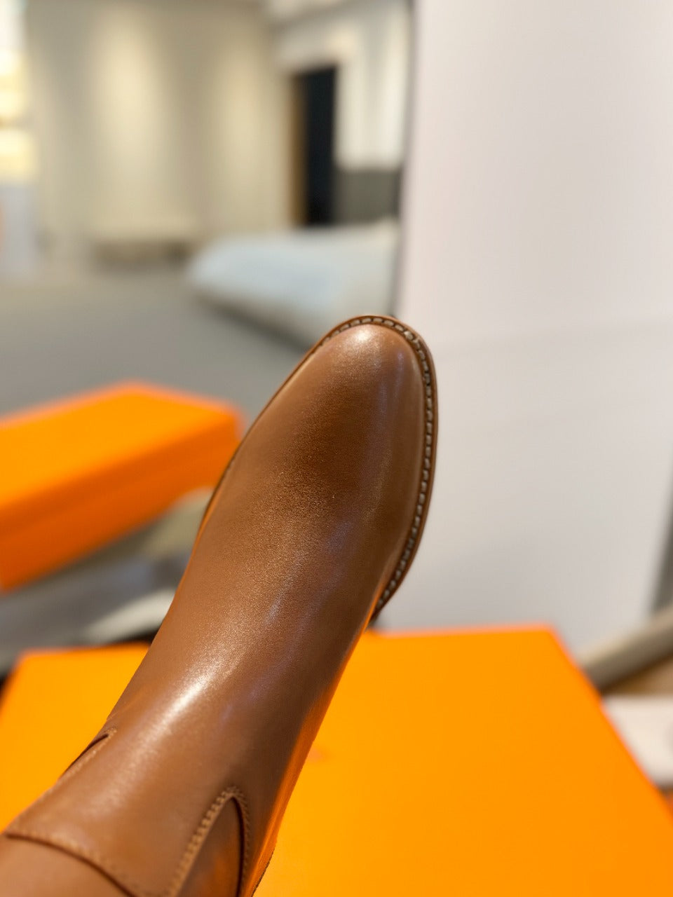 STIVALI JUMPING IN GINGERBREAD BROWN CALFSKIN - 35