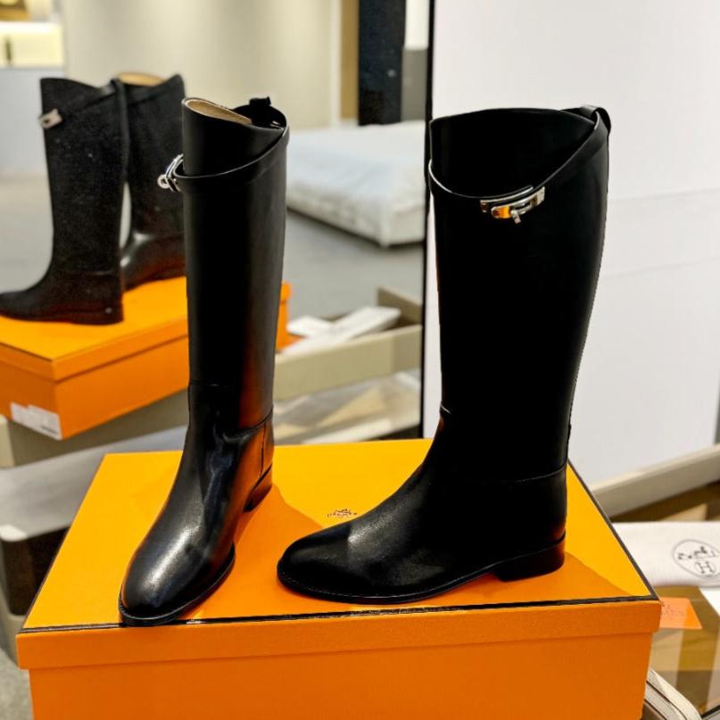 STIVALI JUMPING IN BLACK CALFSKIN - 35