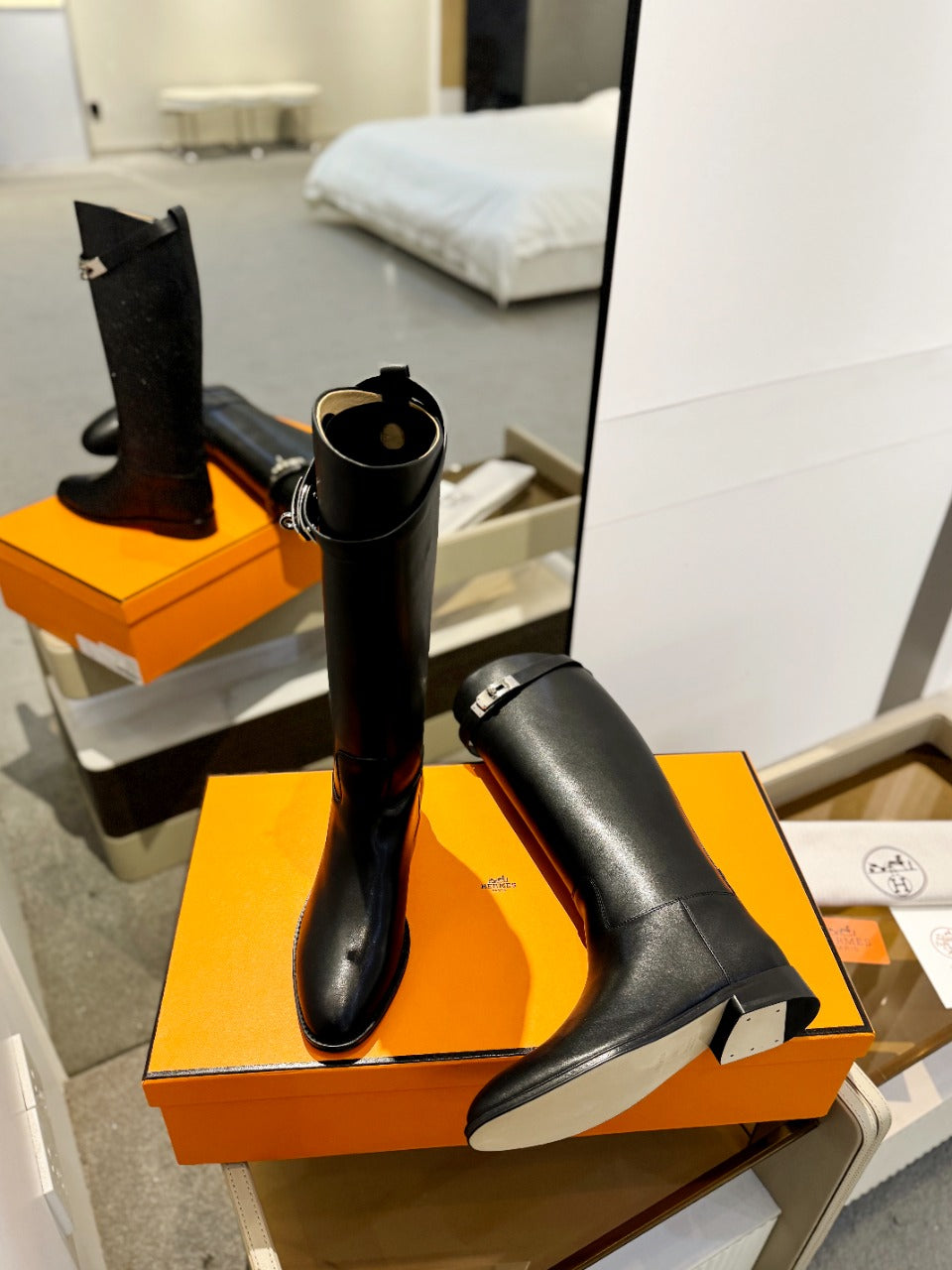 STIVALI JUMPING IN BLACK CALFSKIN - 35