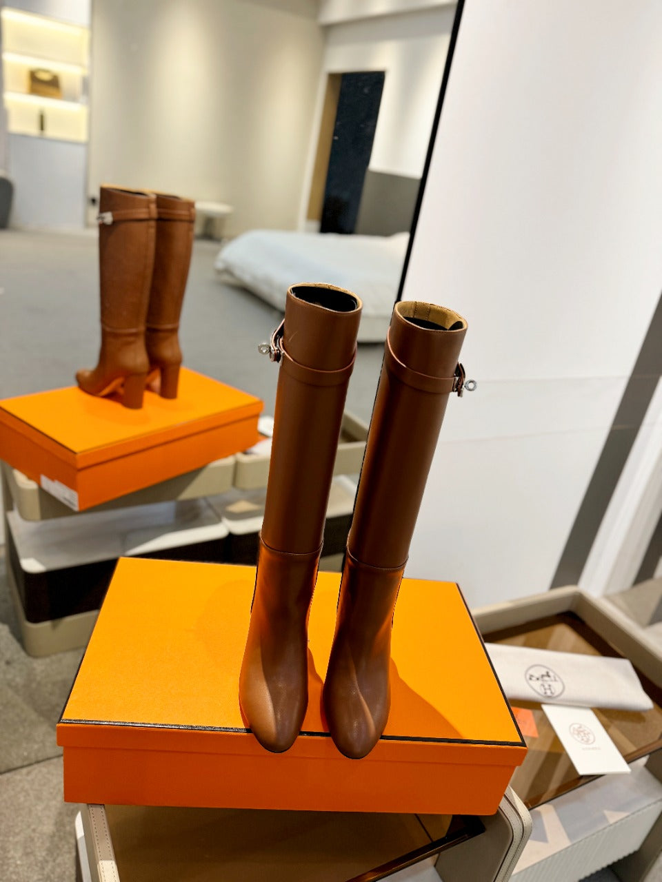 STORY BOOT 85MM IN BRONZE BROWN CALFSKIN - 35