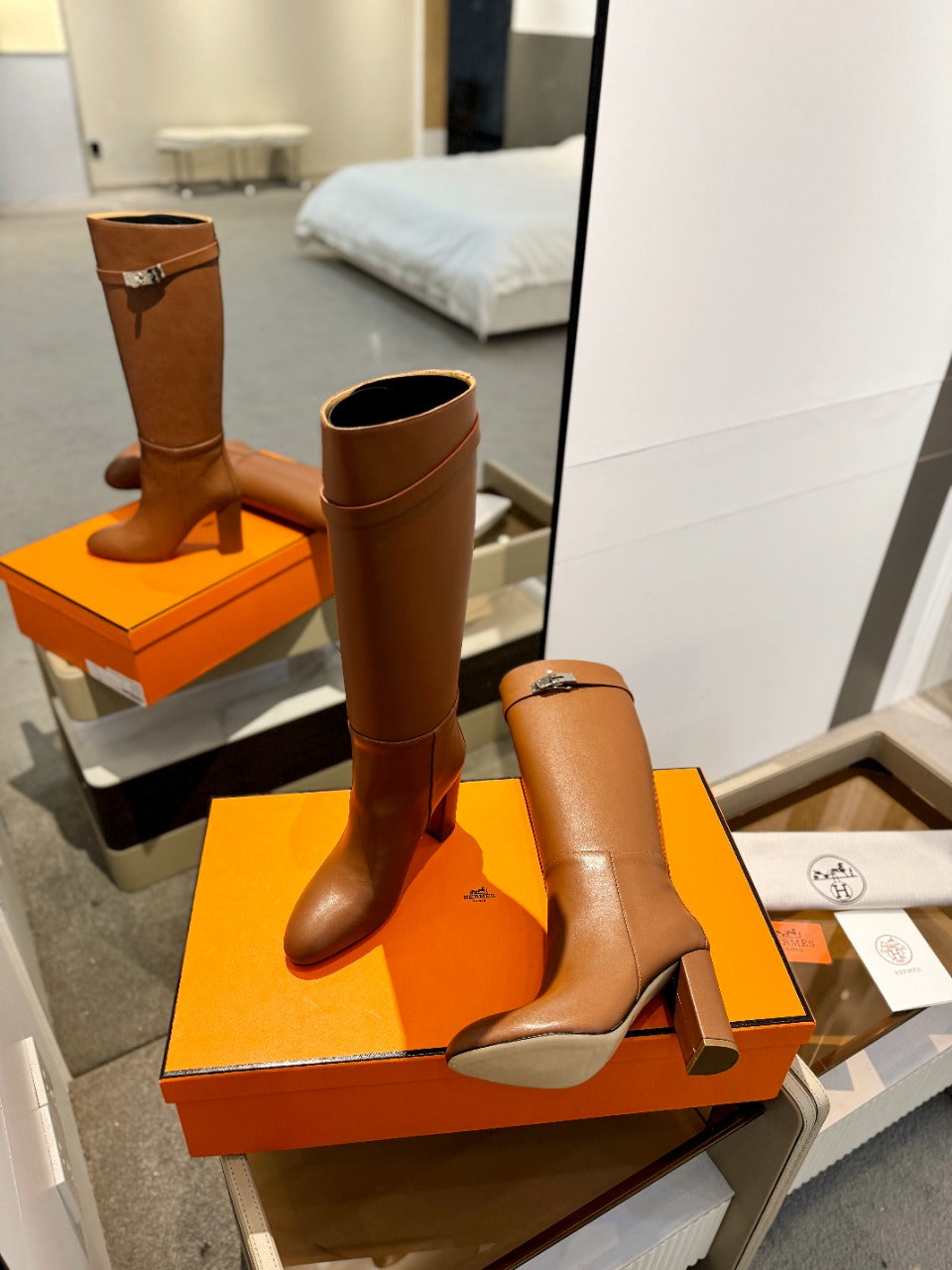 STORY BOOT 85MM IN BRONZE BROWN CALFSKIN - 35