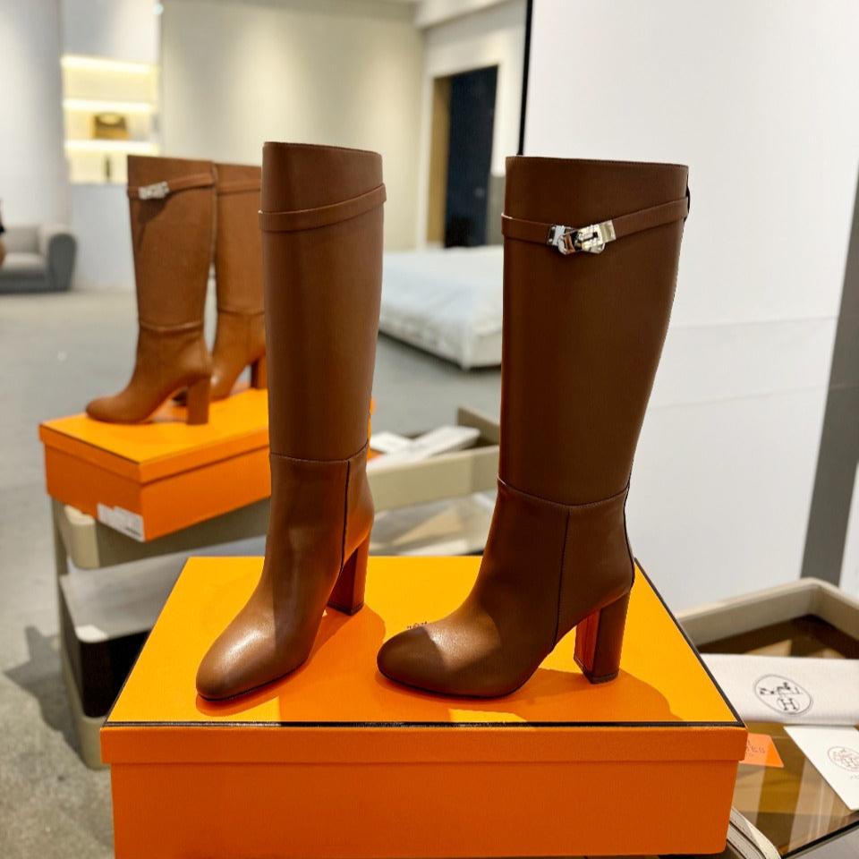 STORY BOOT 85MM IN BRONZE BROWN CALFSKIN - 35